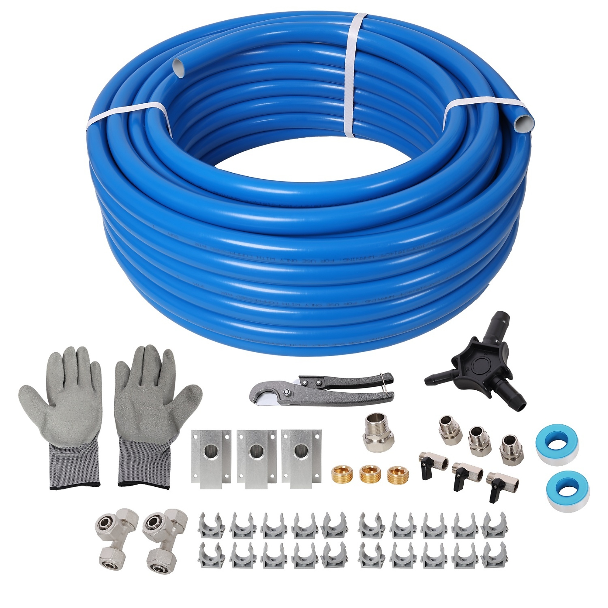 BlackTeck Air Compressor Piping Kit — 3/4in. x 100ft., PEX-AL-PEX Tubing, Blue, Model# N2-220512